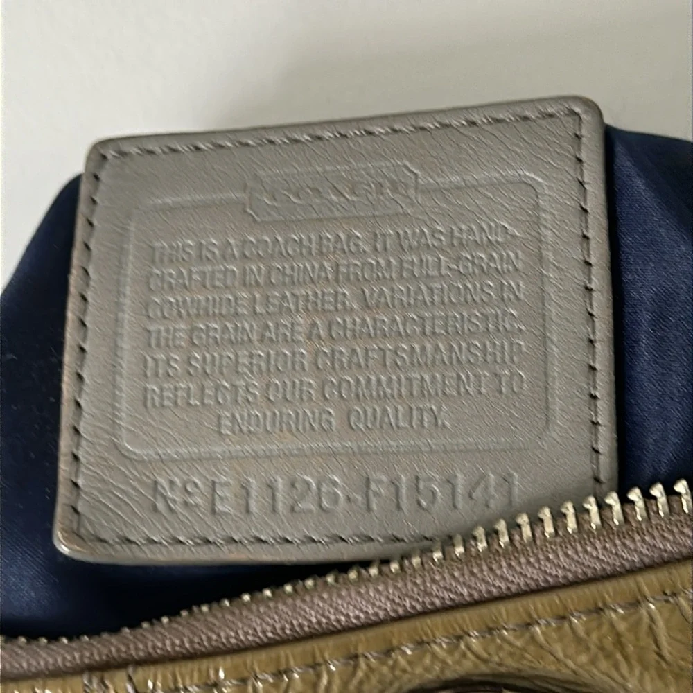 Coach Olive Green Leather Hobo Shoulder Bag